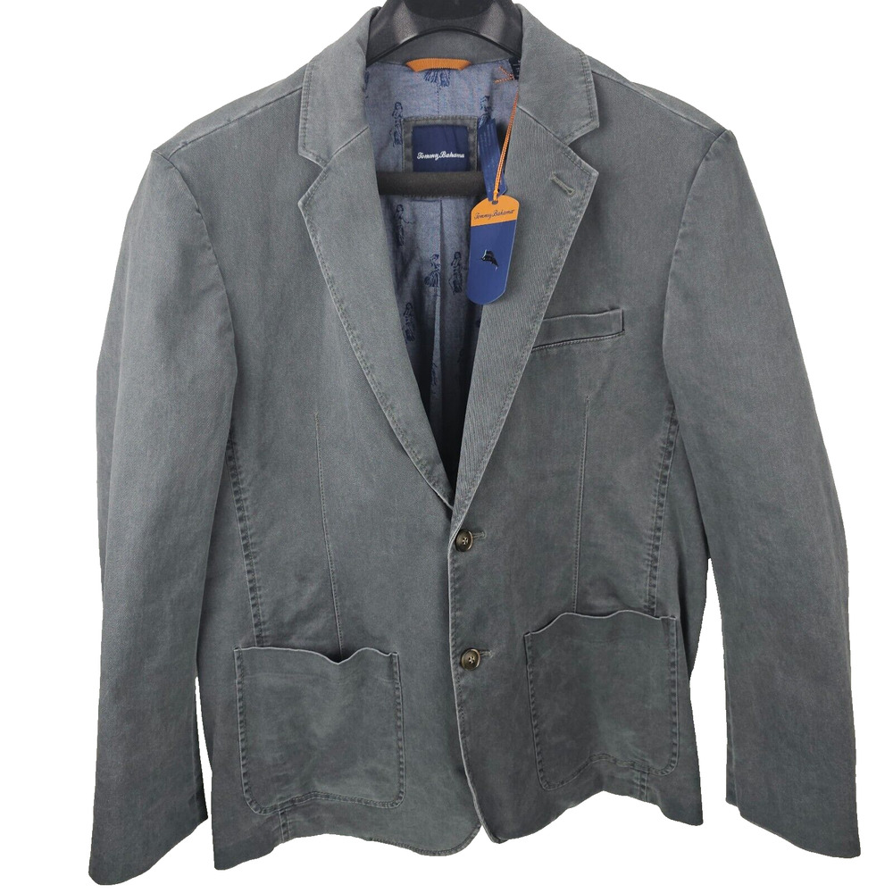Tommy Bahama Jacket Mens Medium Gray Blazer Boracay Unstructured Soft Preppy NEW